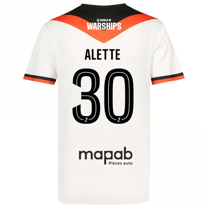 Kids Football Gaël Alette #30 White Away Jersey 2024/25 T-Shirt Australia