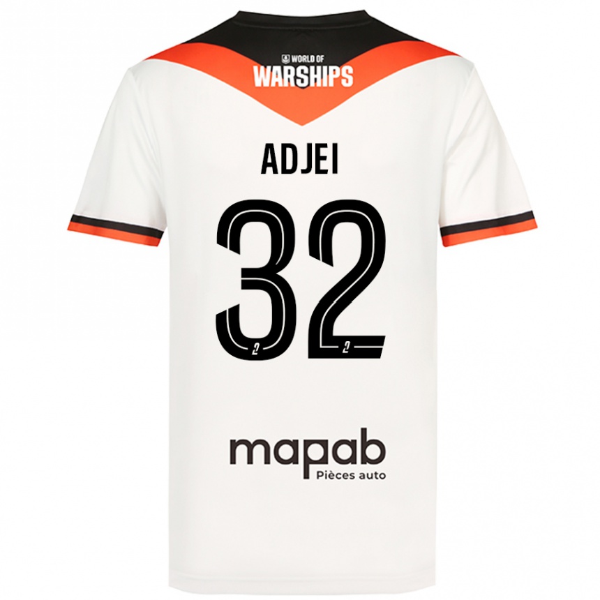 Kids Football Nathaniel Adjei #32 White Away Jersey 2024/25 T-Shirt Australia