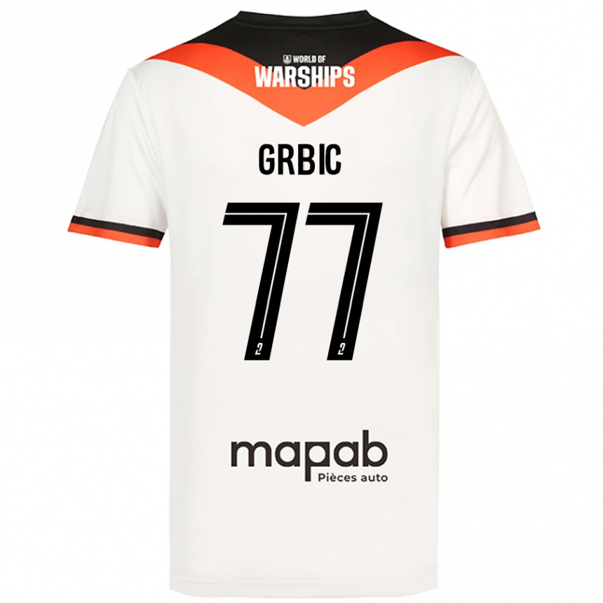 Kids Football Adrian Grbic #77 White Away Jersey 2024/25 T-Shirt Australia