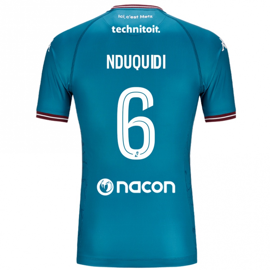 Kids Football Joseph Nduquidi #6 Bleu Petrole Away Jersey 2024/25 T-Shirt Australia