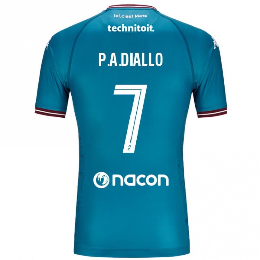 Kids Football Papa Amadou Diallo #7 Bleu Petrole Away Jersey 2024/25 T-Shirt Australia