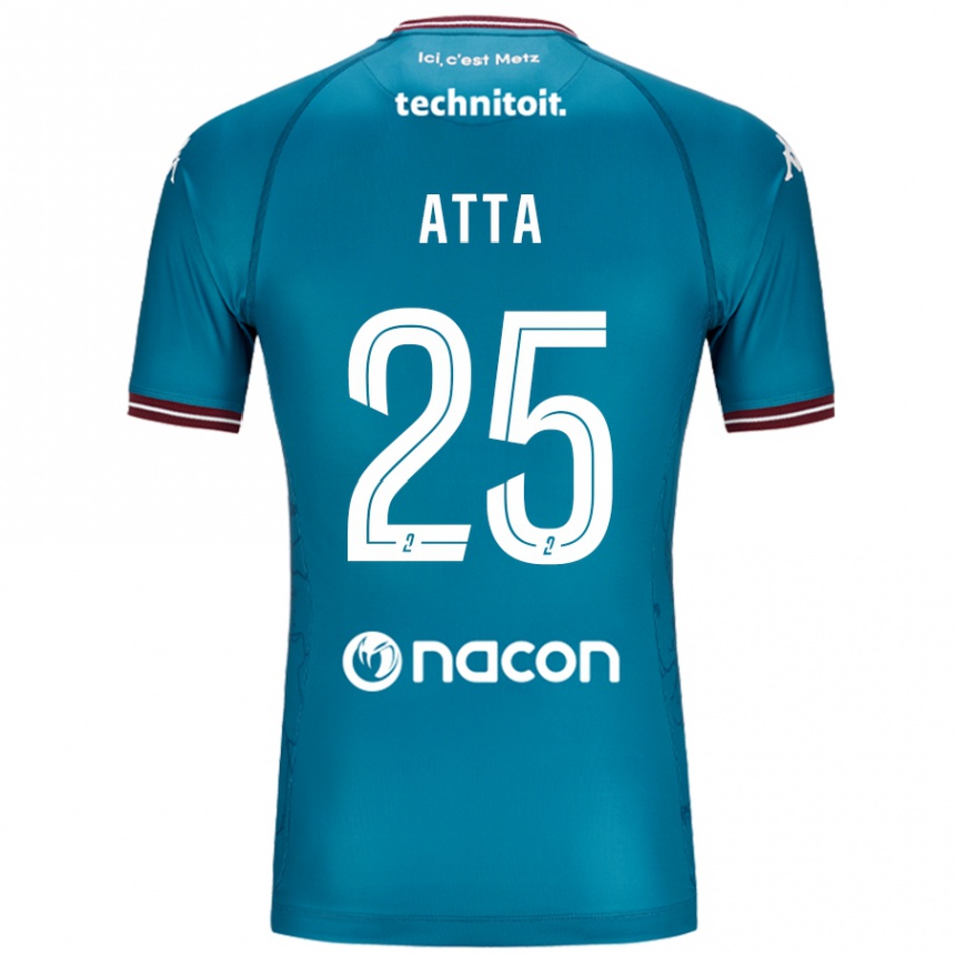 Kids Football Arthur Atta #25 Bleu Petrole Away Jersey 2024/25 T-Shirt Australia