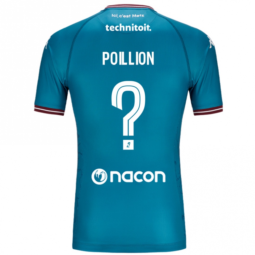 Kids Football Noé Poillion #0 Bleu Petrole Away Jersey 2024/25 T-Shirt Australia