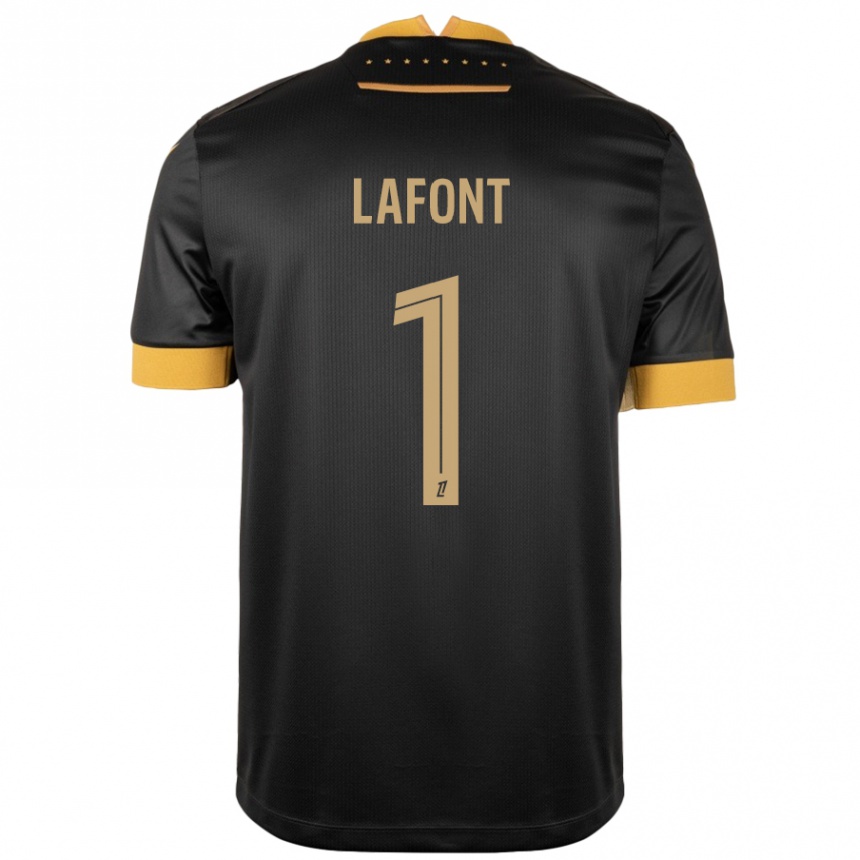 Kids Football Alban Lafont #1 Black Brown Away Jersey 2024/25 T-Shirt Australia