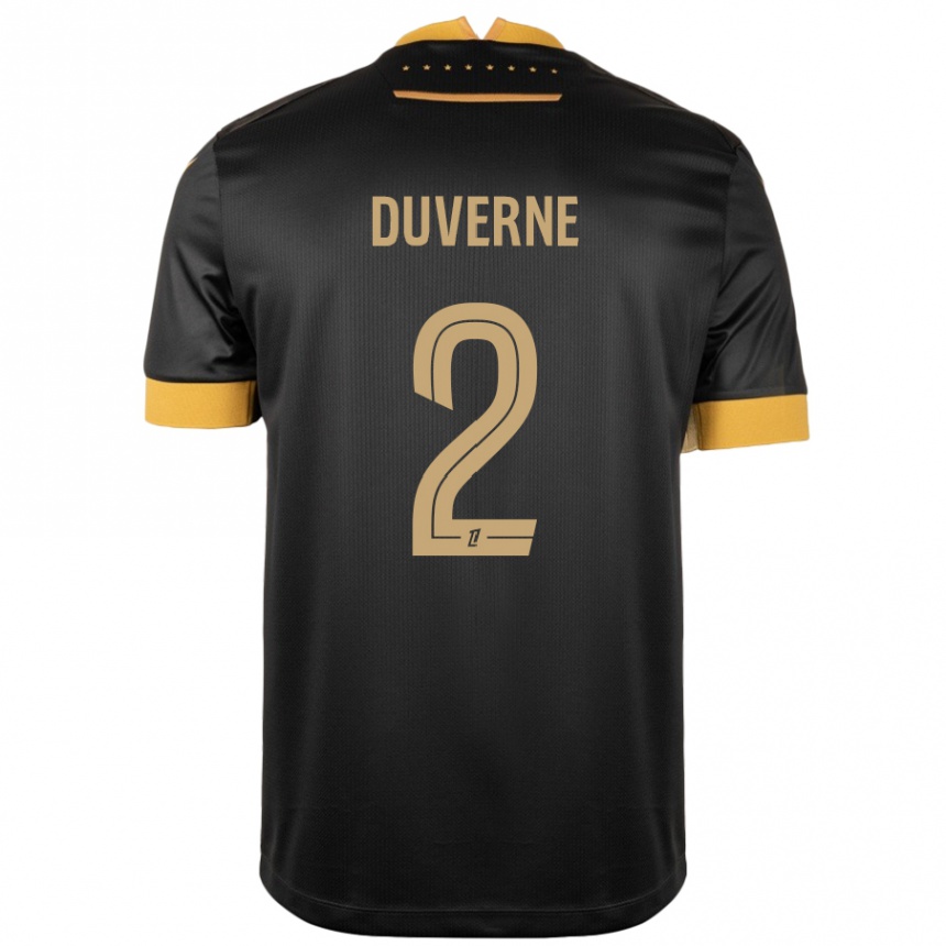 Kids Football Jean-Kévin Duverne #2 Black Brown Away Jersey 2024/25 T-Shirt Australia