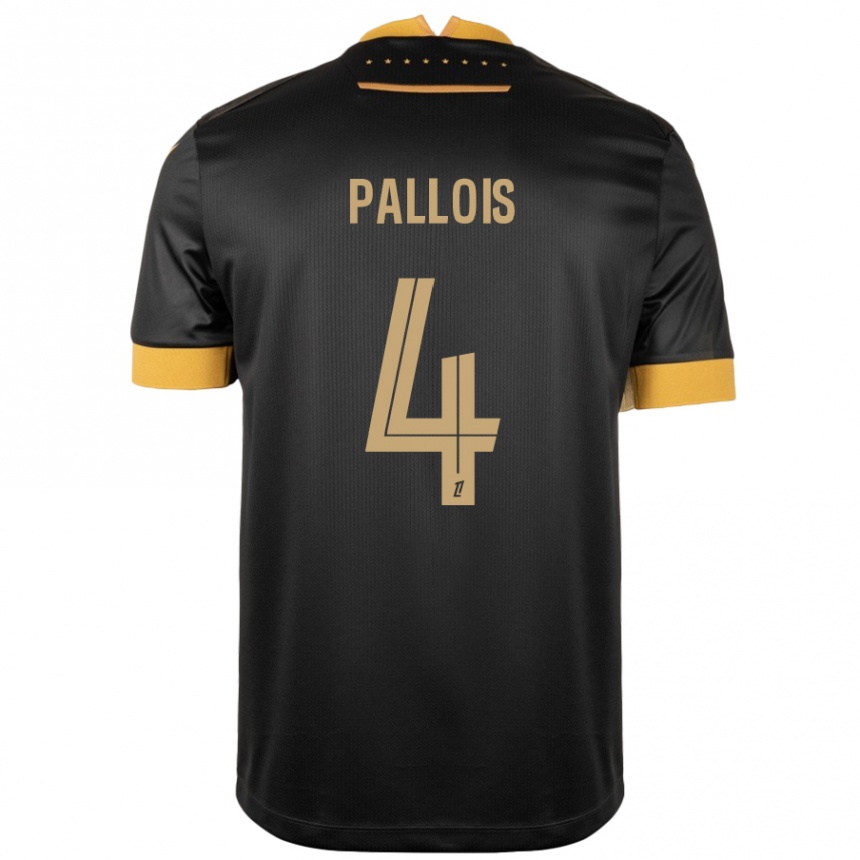 Kids Football Nicolas Pallois #4 Black Brown Away Jersey 2024/25 T-Shirt Australia