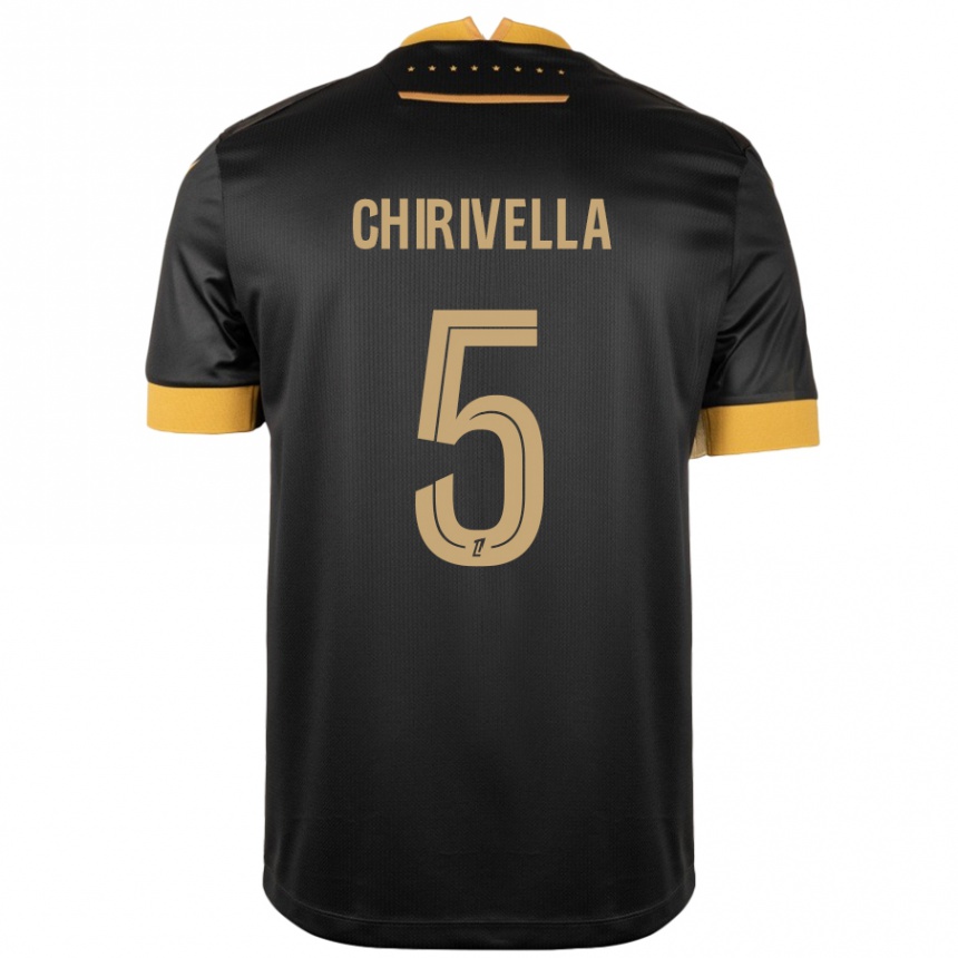 Kids Football Pedro Chirivella #5 Black Brown Away Jersey 2024/25 T-Shirt Australia