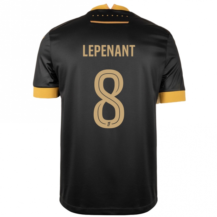 Kids Football Johann Lepenant #8 Black Brown Away Jersey 2024/25 T-Shirt Australia