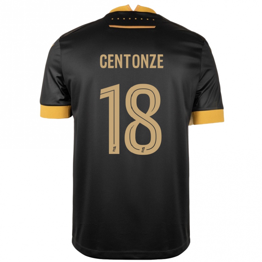 Kids Football Fabien Centonze #18 Black Brown Away Jersey 2024/25 T-Shirt Australia