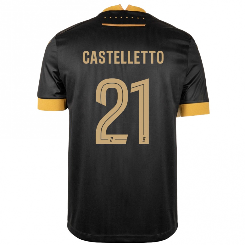 Kids Football Jean-Charles Castelletto #21 Black Brown Away Jersey 2024/25 T-Shirt Australia