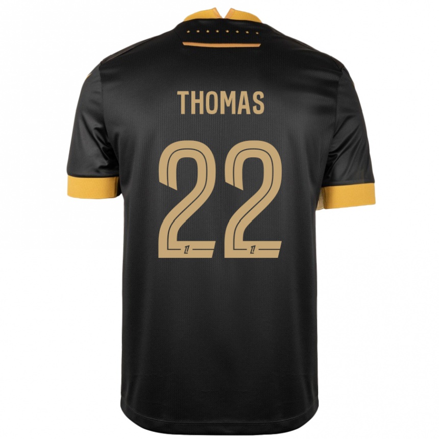 Kids Football Sorba Thomas #22 Black Brown Away Jersey 2024/25 T-Shirt Australia