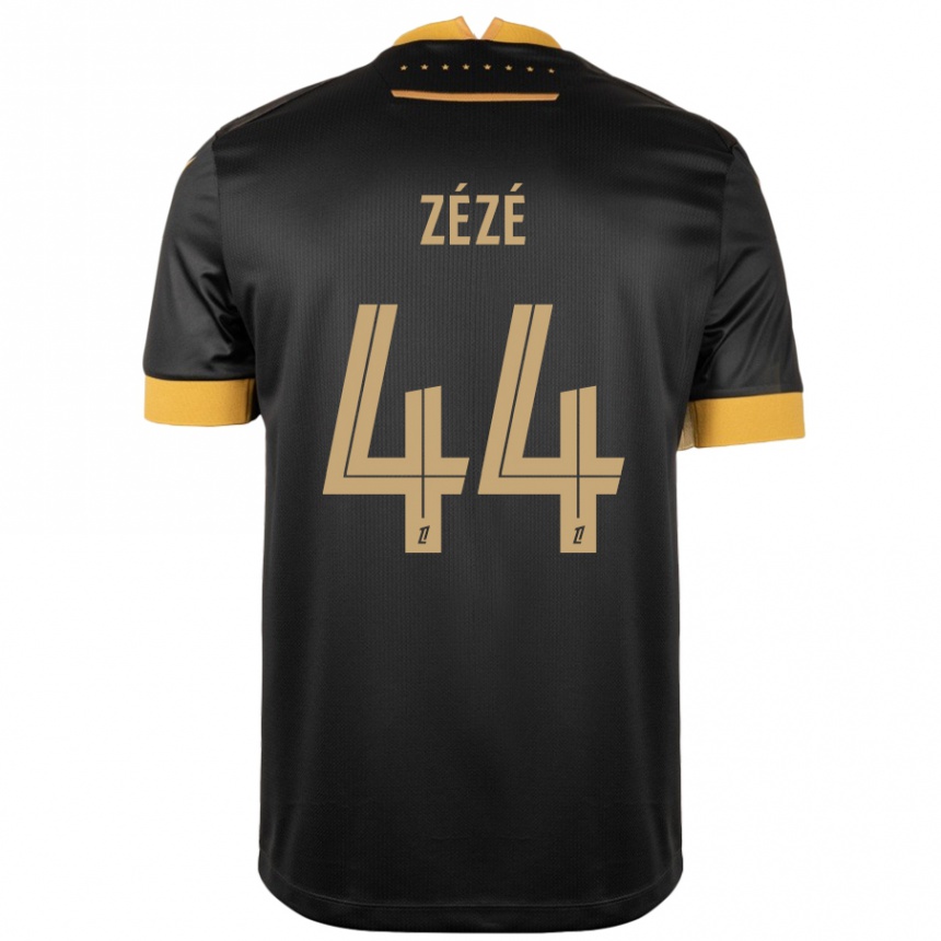 Kids Football Nathan Zézé #44 Black Brown Away Jersey 2024/25 T-Shirt Australia