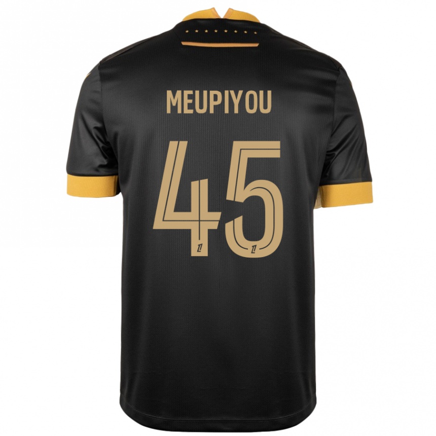 Kids Football Bastien Meupiyou #45 Black Brown Away Jersey 2024/25 T-Shirt Australia