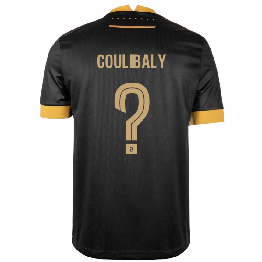 Kids Football Dylan Coulibaly #0 Black Brown Away Jersey 2024/25 T-Shirt Australia