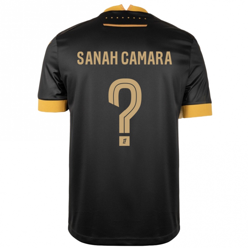 Kids Football Sanah Camara #0 Black Brown Away Jersey 2024/25 T-Shirt Australia