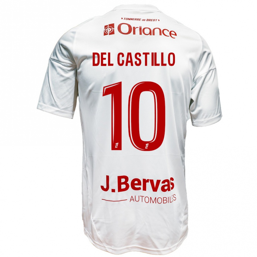 Kids Football Romain Del Castillo #10 White Red Away Jersey 2024/25 T-Shirt Australia