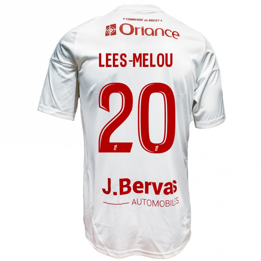 Kids Football Pierre Lees-Melou #20 White Red Away Jersey 2024/25 T-Shirt Australia