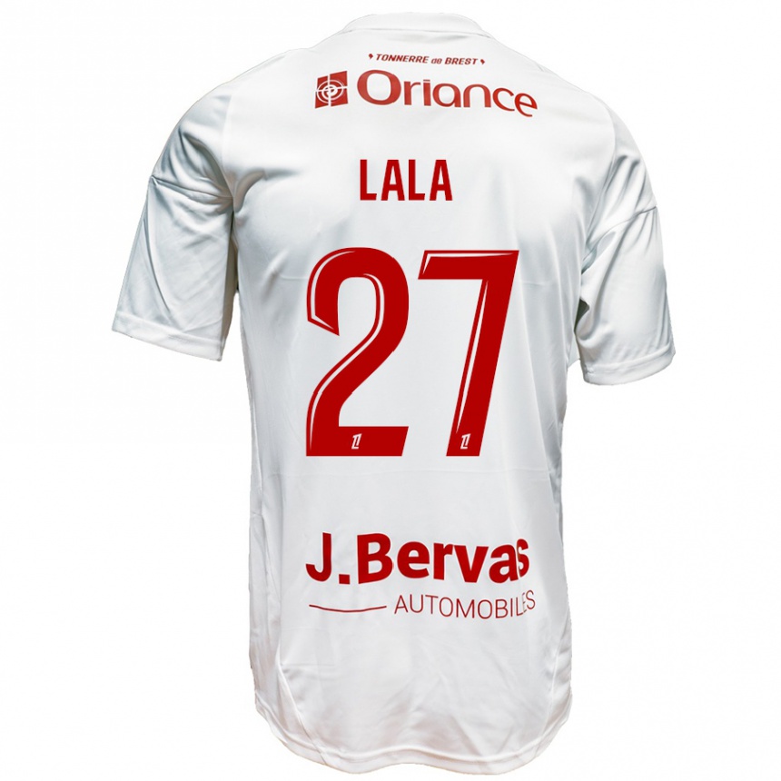 Kids Football Kenny Lala #27 White Red Away Jersey 2024/25 T-Shirt Australia