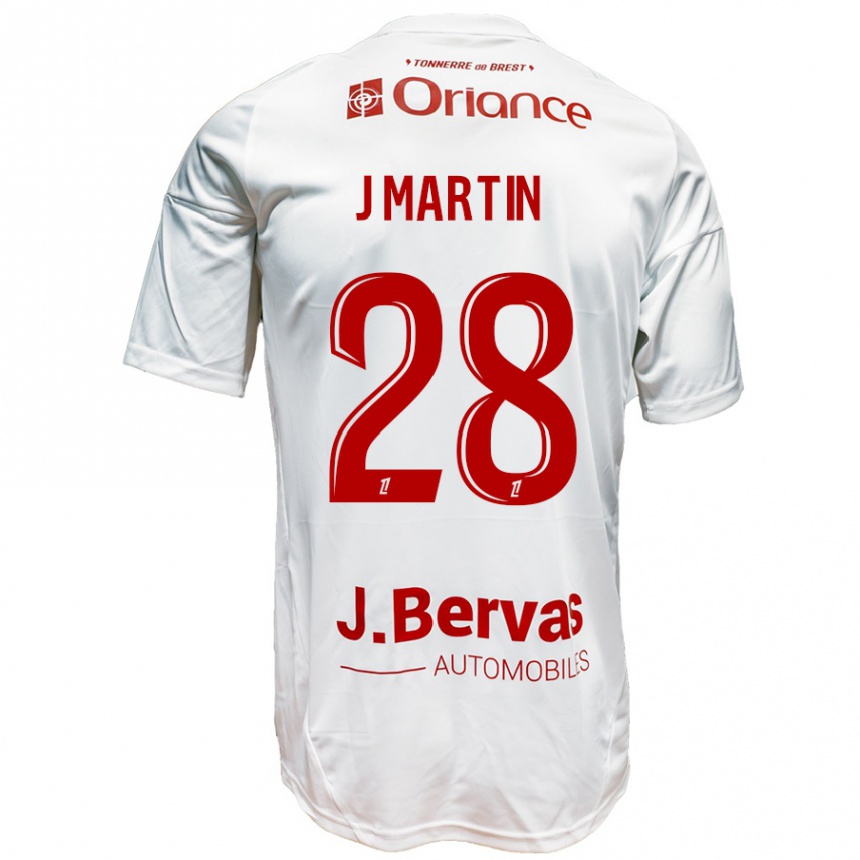 Kids Football Jonas Martin #28 White Red Away Jersey 2024/25 T-Shirt Australia