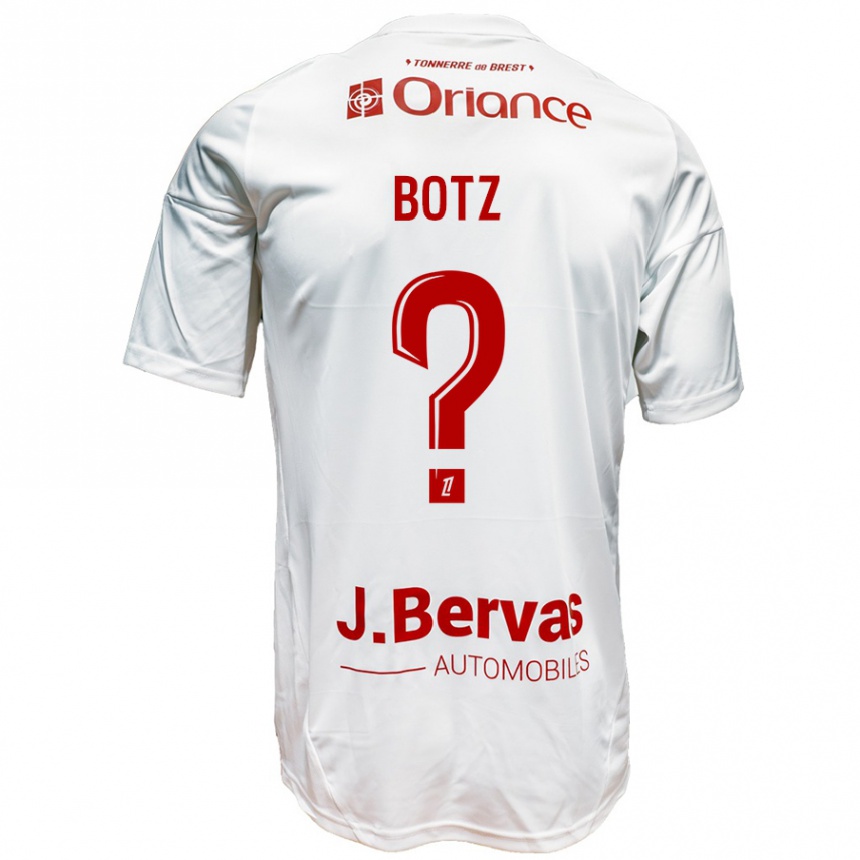 Kids Football Léo Botz #0 White Red Away Jersey 2024/25 T-Shirt Australia