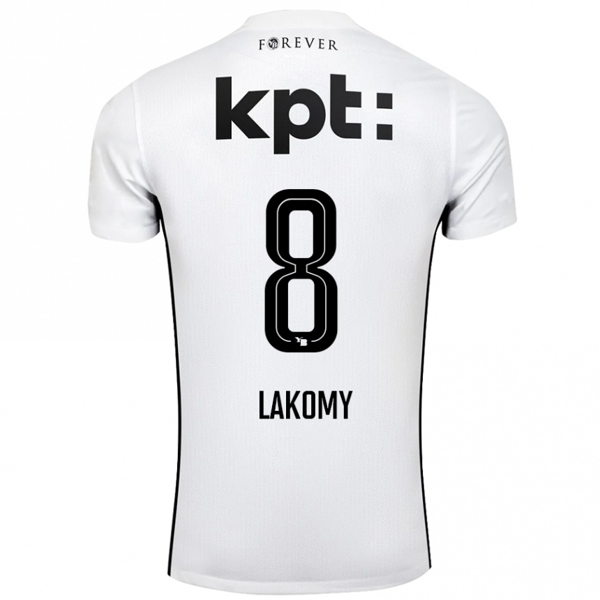 Kids Football Lukasz Lakomy #8 White Black Away Jersey 2024/25 T-Shirt Australia