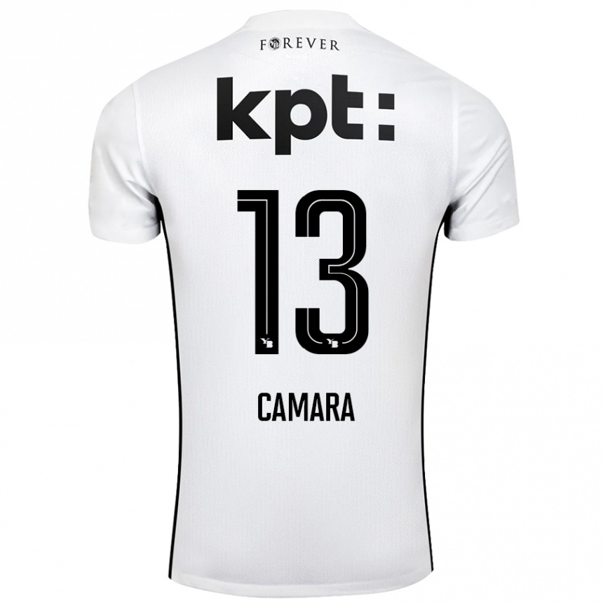 Kids Football Mohamed Camara #13 White Black Away Jersey 2024/25 T-Shirt Australia