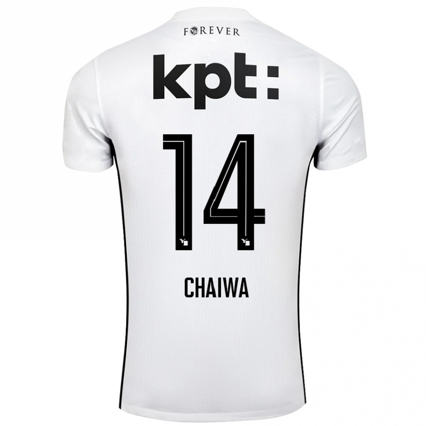 Kids Football Miguel Chaiwa #14 White Black Away Jersey 2024/25 T-Shirt Australia