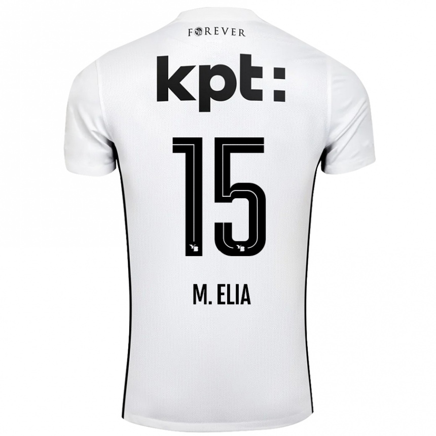 Kids Football Meschack Elia #15 White Black Away Jersey 2024/25 T-Shirt Australia