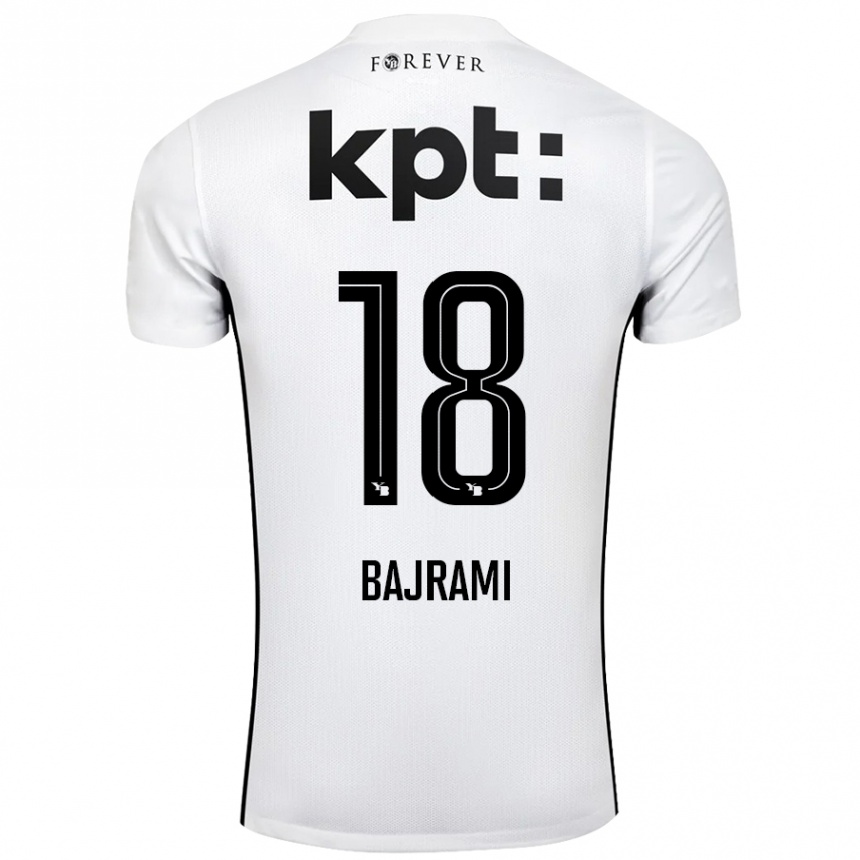 Kids Football Ardian Bajrami #18 White Black Away Jersey 2024/25 T-Shirt Australia