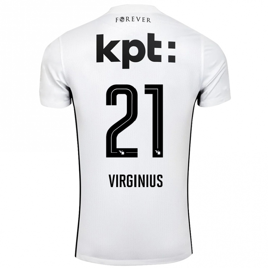 Kids Football Alan Virginius #21 White Black Away Jersey 2024/25 T-Shirt Australia