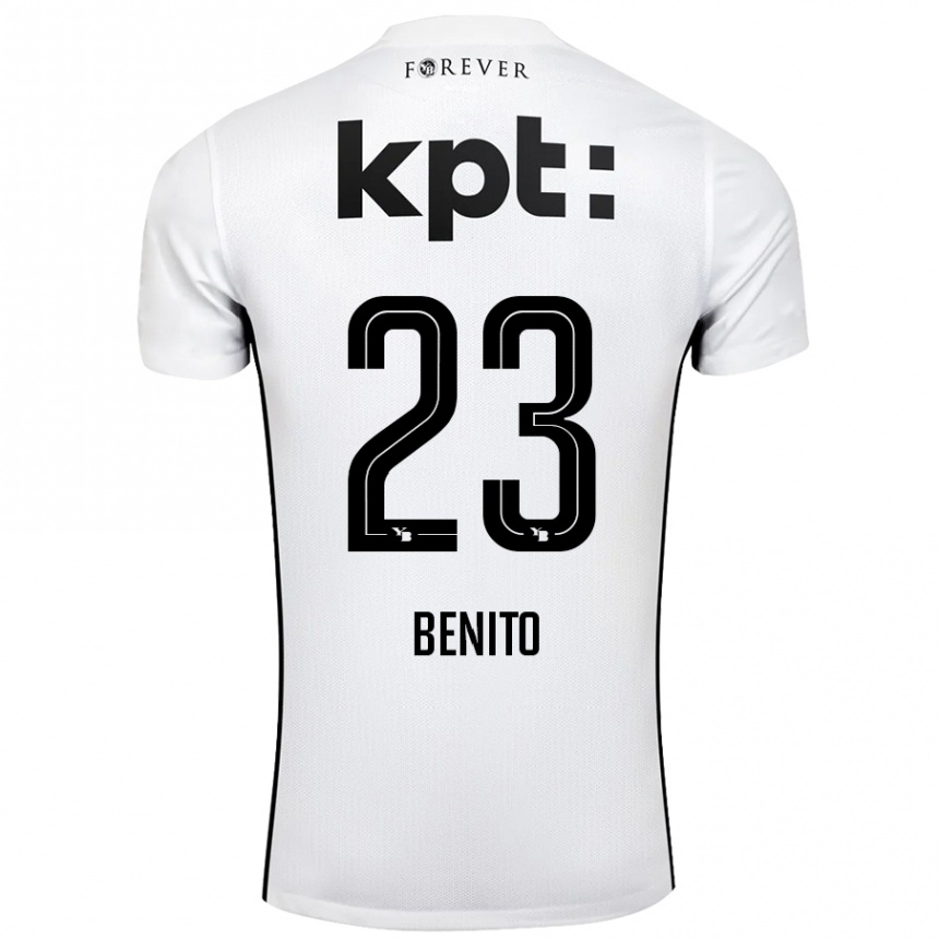 Kids Football Loris Benito #23 White Black Away Jersey 2024/25 T-Shirt Australia