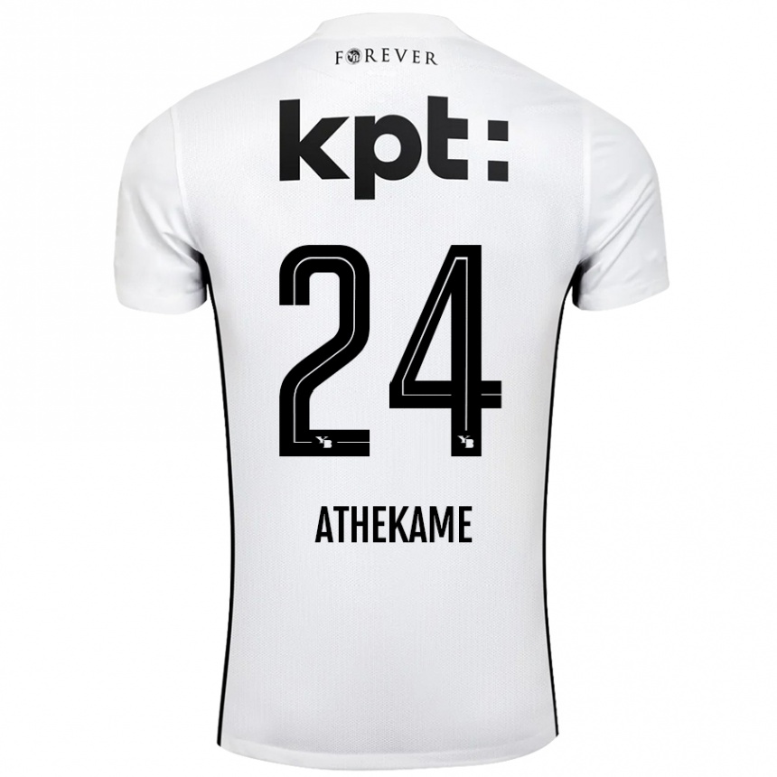 Kids Football Zachary Athekame #24 White Black Away Jersey 2024/25 T-Shirt Australia