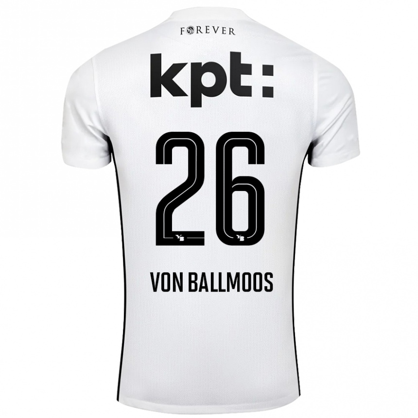 Kids Football David Von Ballmoos #26 White Black Away Jersey 2024/25 T-Shirt Australia