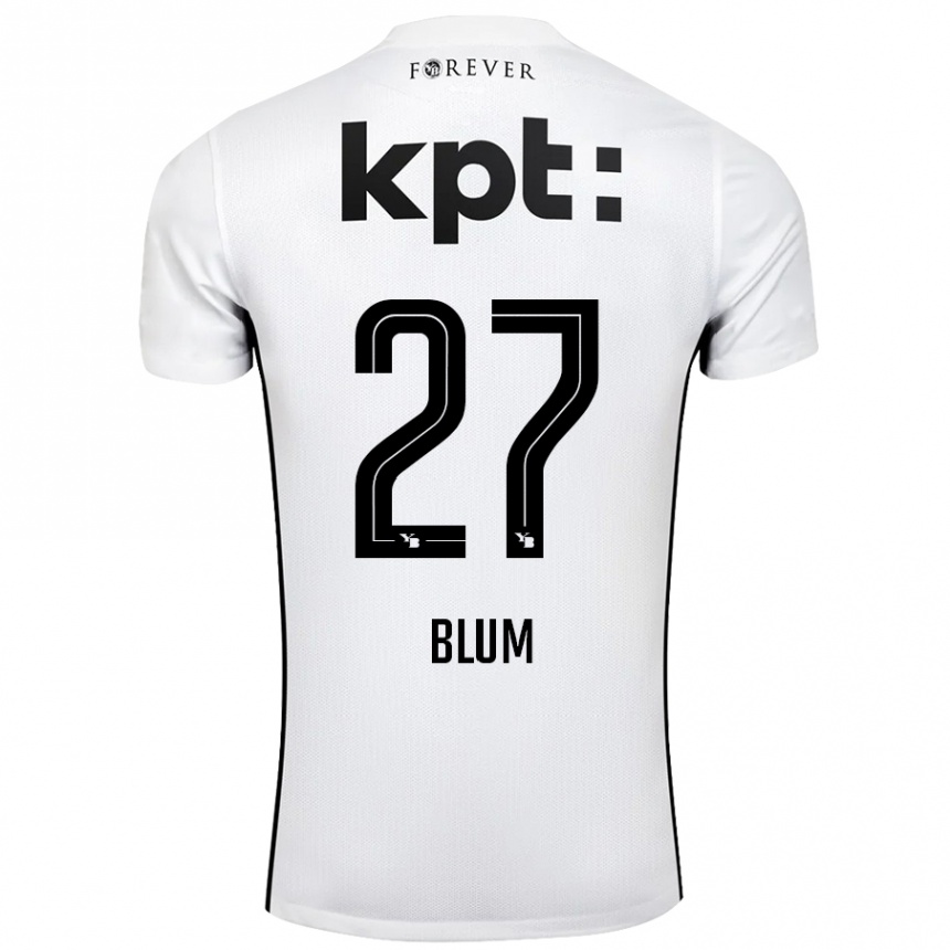 Kids Football Lewin Blum #27 White Black Away Jersey 2024/25 T-Shirt Australia