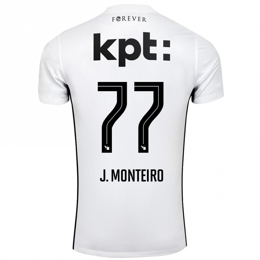 Kids Football Joël Monteiro #77 White Black Away Jersey 2024/25 T-Shirt Australia