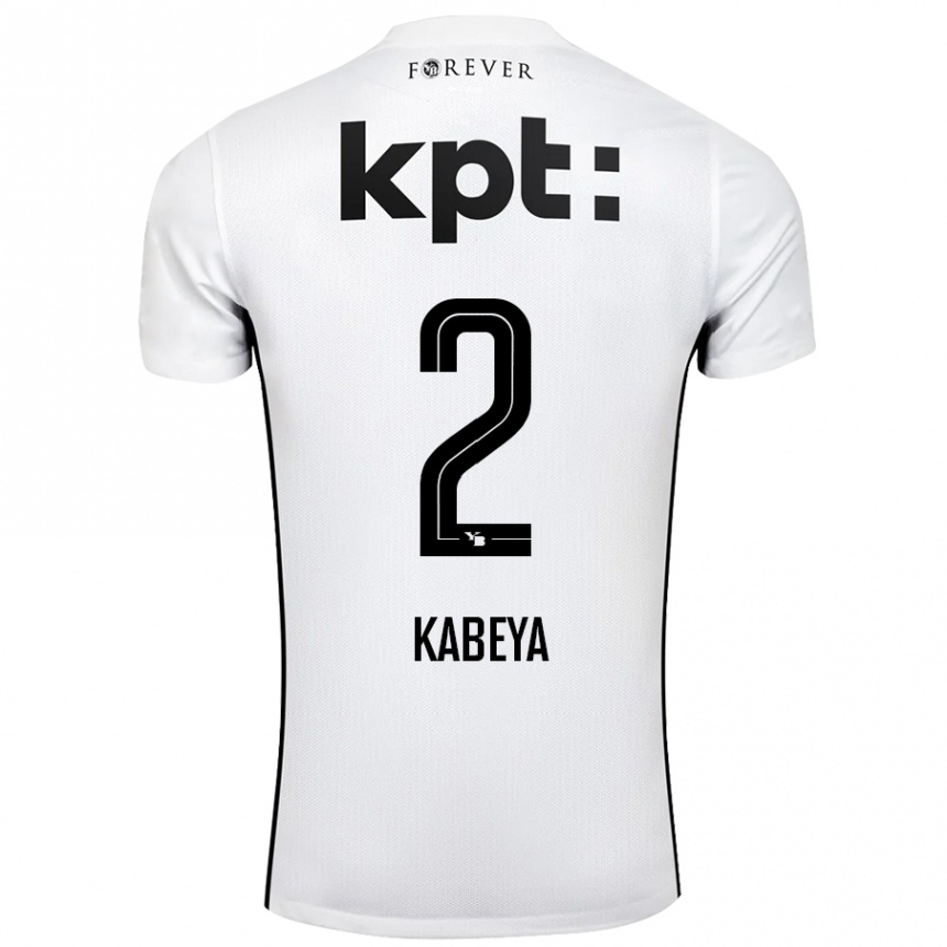 Kids Football Benjamin Kabeya #2 White Black Away Jersey 2024/25 T-Shirt Australia