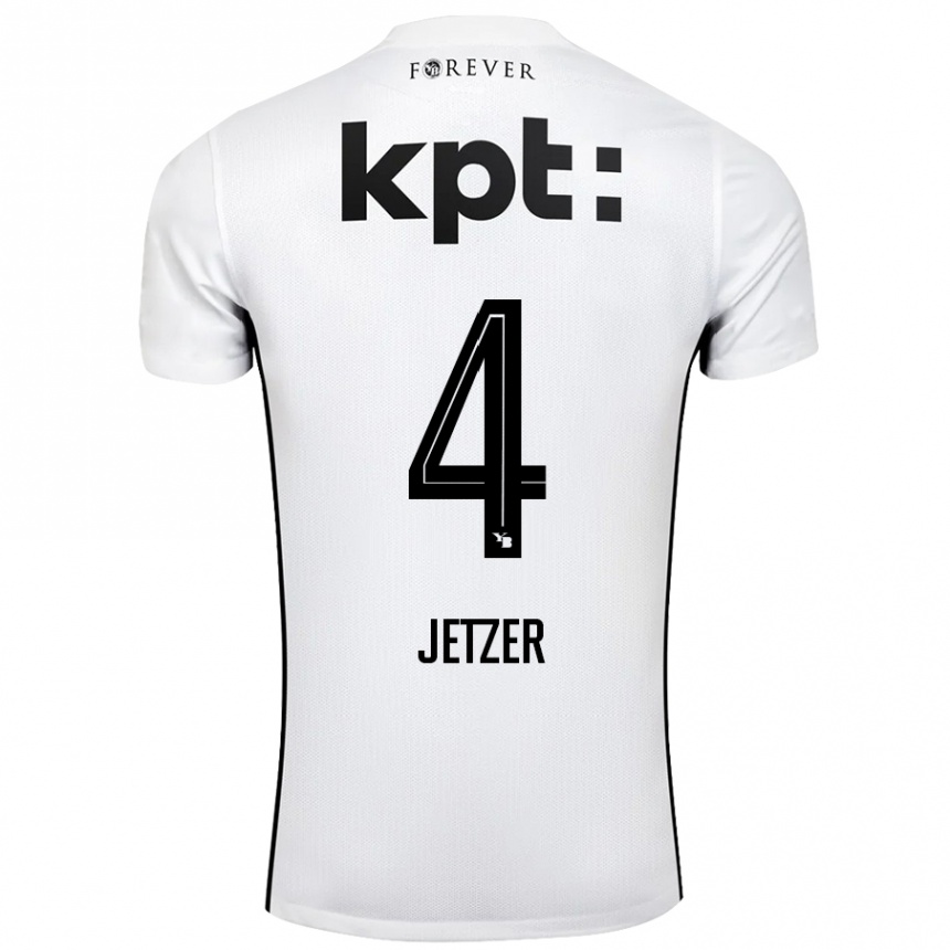 Kids Football Lorin Jetzer #4 White Black Away Jersey 2024/25 T-Shirt Australia