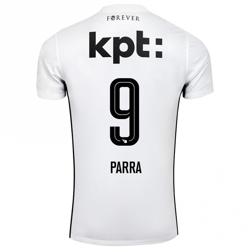 Kids Football Hugo Parra #9 White Black Away Jersey 2024/25 T-Shirt Australia