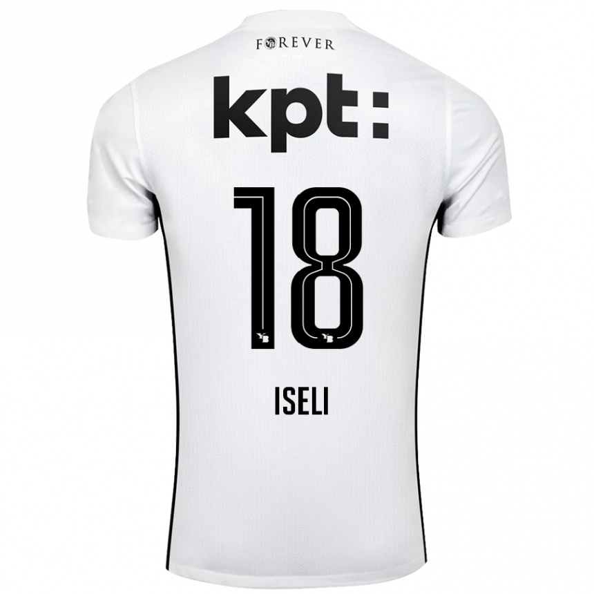 Kids Football Marco Iseli #18 White Black Away Jersey 2024/25 T-Shirt Australia