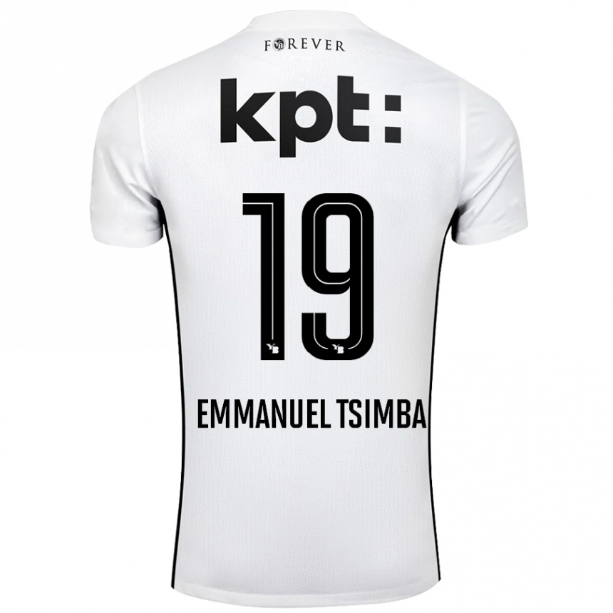 Kids Football Felix Emmanuel Tsimba #19 White Black Away Jersey 2024/25 T-Shirt Australia