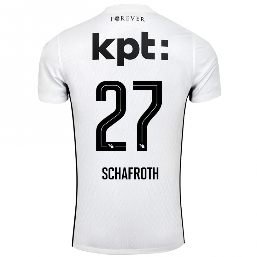 Kids Football Reto Schafroth #27 White Black Away Jersey 2024/25 T-Shirt Australia