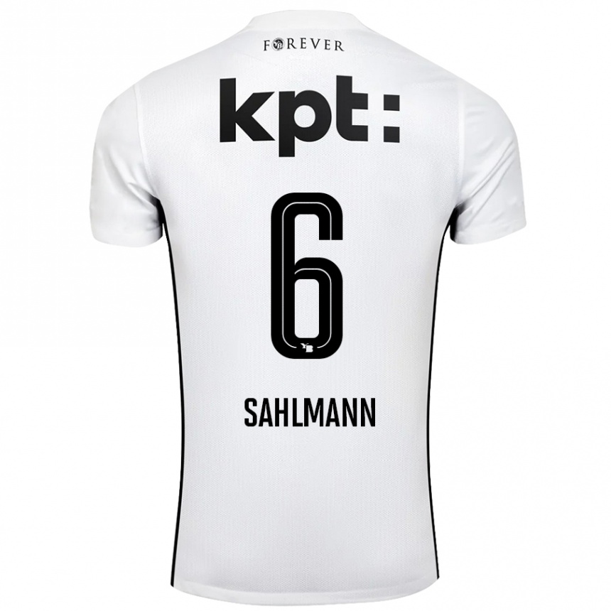 Kids Football Henrike Sahlmann #6 White Black Away Jersey 2024/25 T-Shirt Australia