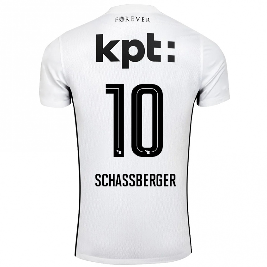 Kids Football Julia Schassberger #10 White Black Away Jersey 2024/25 T-Shirt Australia