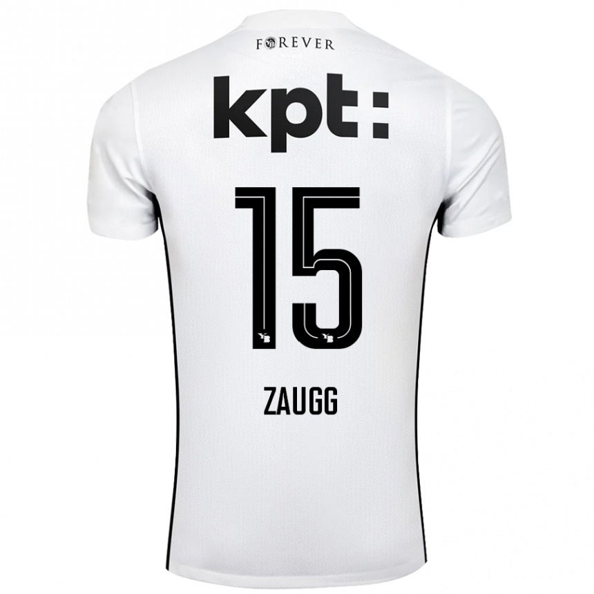 Kids Football Leana Zaugg #15 White Black Away Jersey 2024/25 T-Shirt Australia