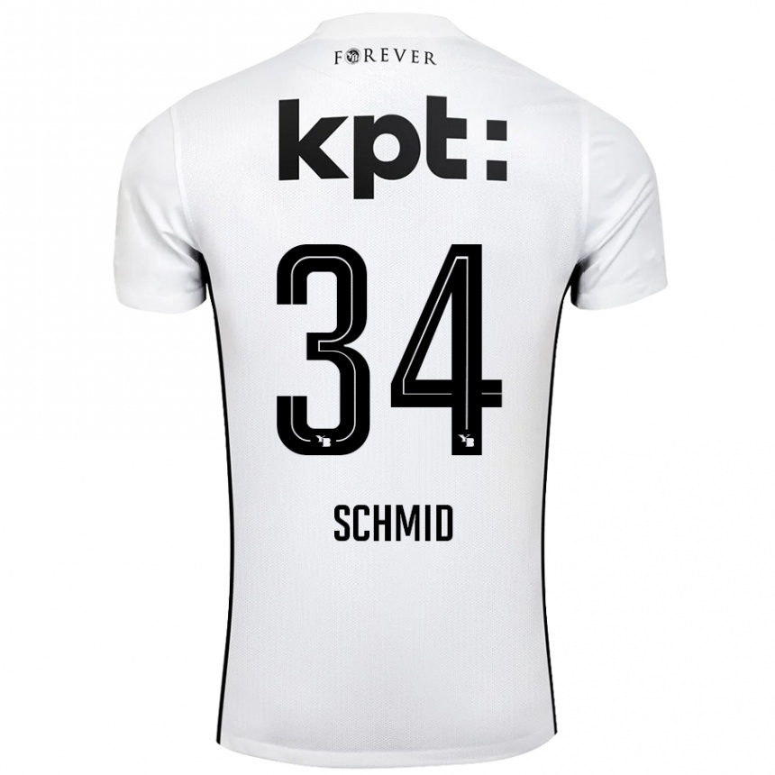 Kids Football Céline Schmid #34 White Black Away Jersey 2024/25 T-Shirt Australia