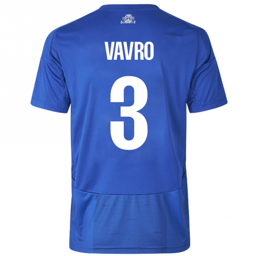 Kids Football Denis Vavro #3 White Blue Away Jersey 2024/25 T-Shirt Australia