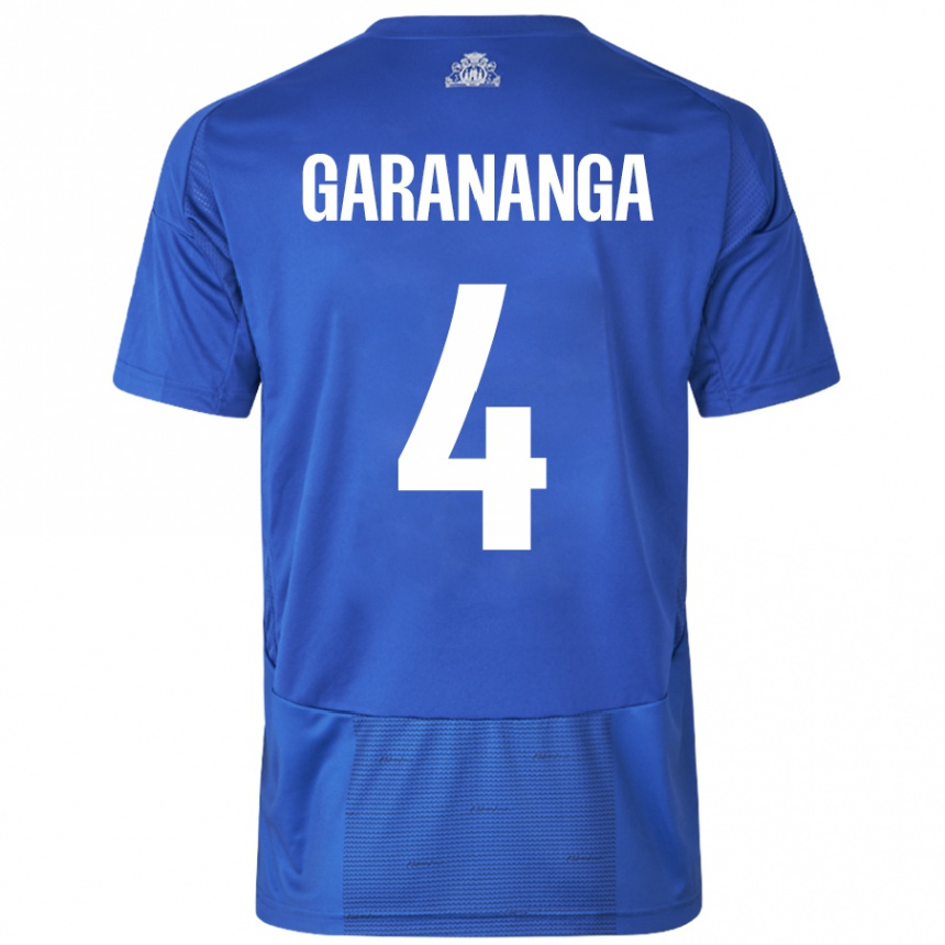 Kids Football Munashe Garananga #4 White Blue Away Jersey 2024/25 T-Shirt Australia