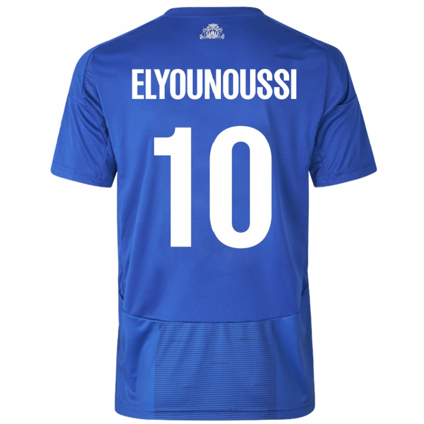 Kids Football Mohamed Elyounoussi #10 White Blue Away Jersey 2024/25 T-Shirt Australia