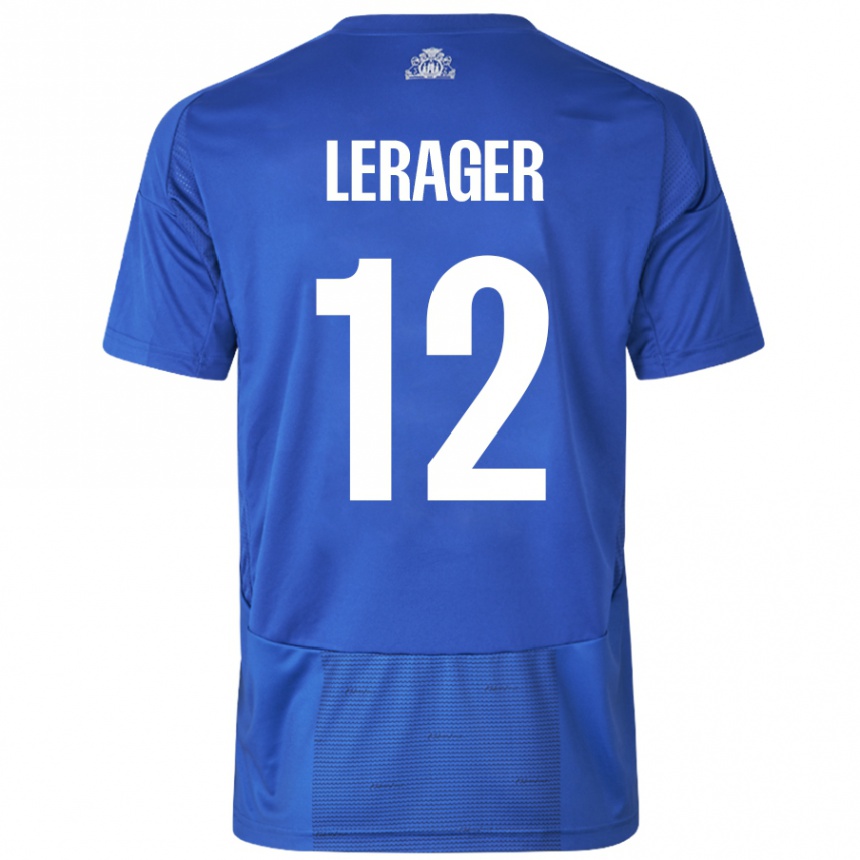 Kids Football Lukas Lerager #12 White Blue Away Jersey 2024/25 T-Shirt Australia