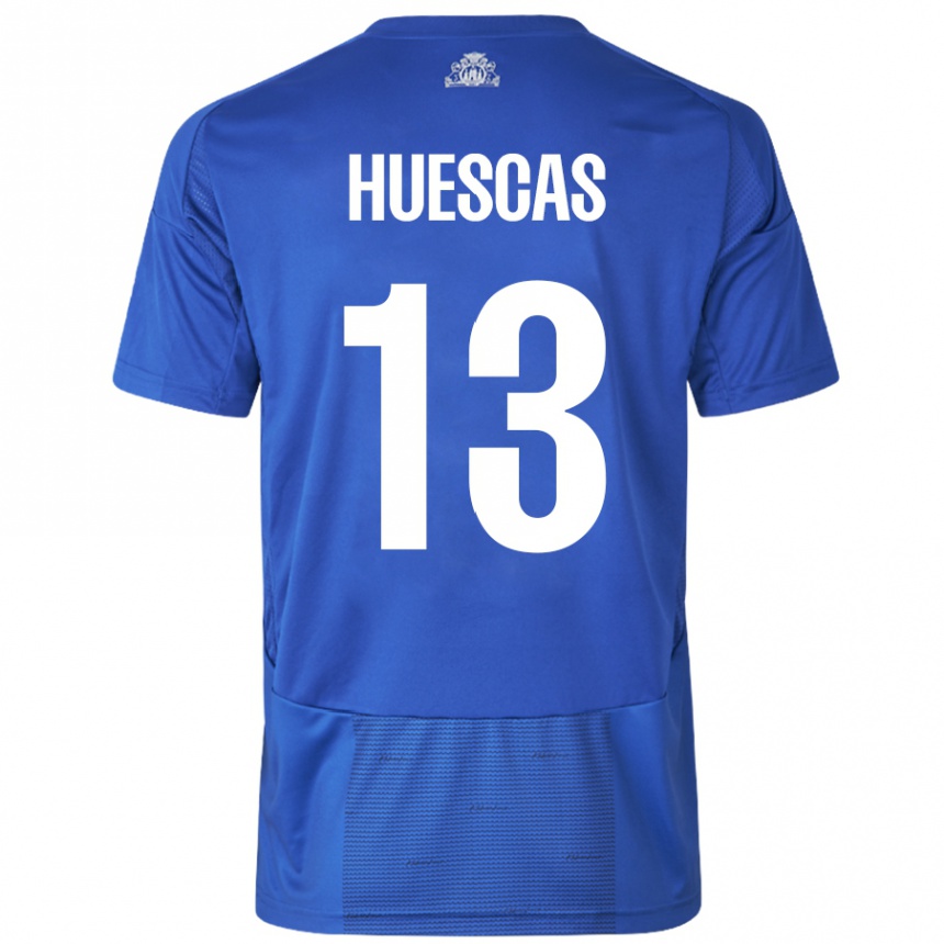 Kids Football Rodrigo Huescas #13 White Blue Away Jersey 2024/25 T-Shirt Australia